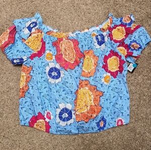 🆕️International Concepts Plus Size Top Floral Top Vacation Blouse NWT